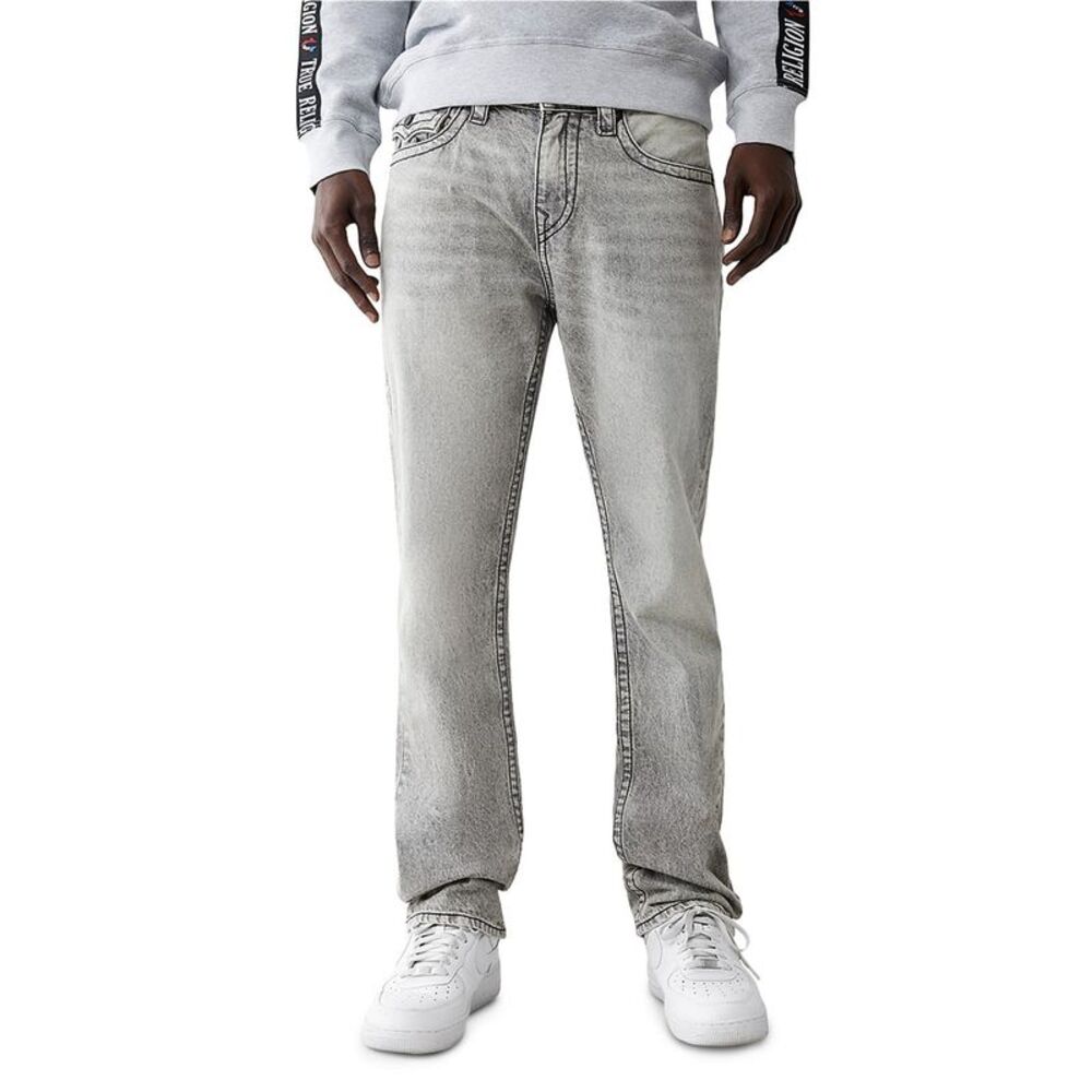 True Religion Mens Distressed Straight Leg Relaxed Jeans, NWT